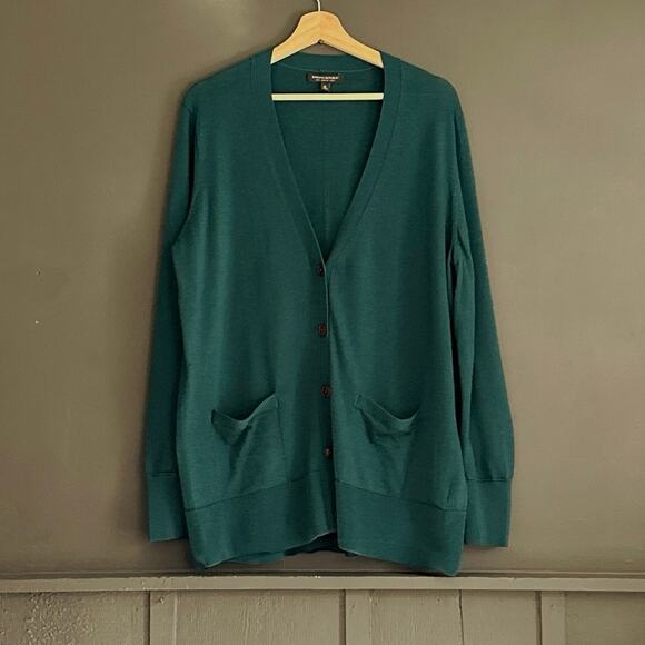 Banana Republic Orla Merino Wool Long Cardigan Dark Juniper Green Size XL - Picture 9 of 9